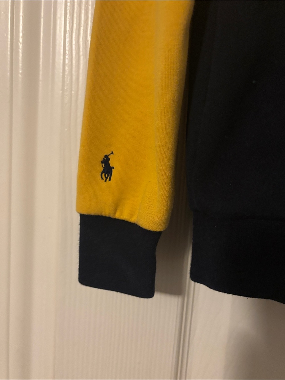 Ralph Lauren Kids Navy Colorblock Sweatshirt & Joggers Set with Yellow Pony - Picture 4 of 5